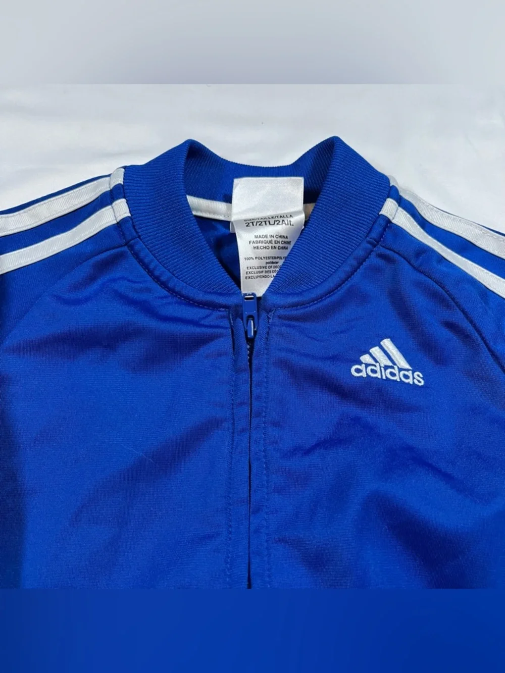 Adidas Youth Track‎ Jacket Blue Stripes Size 2T